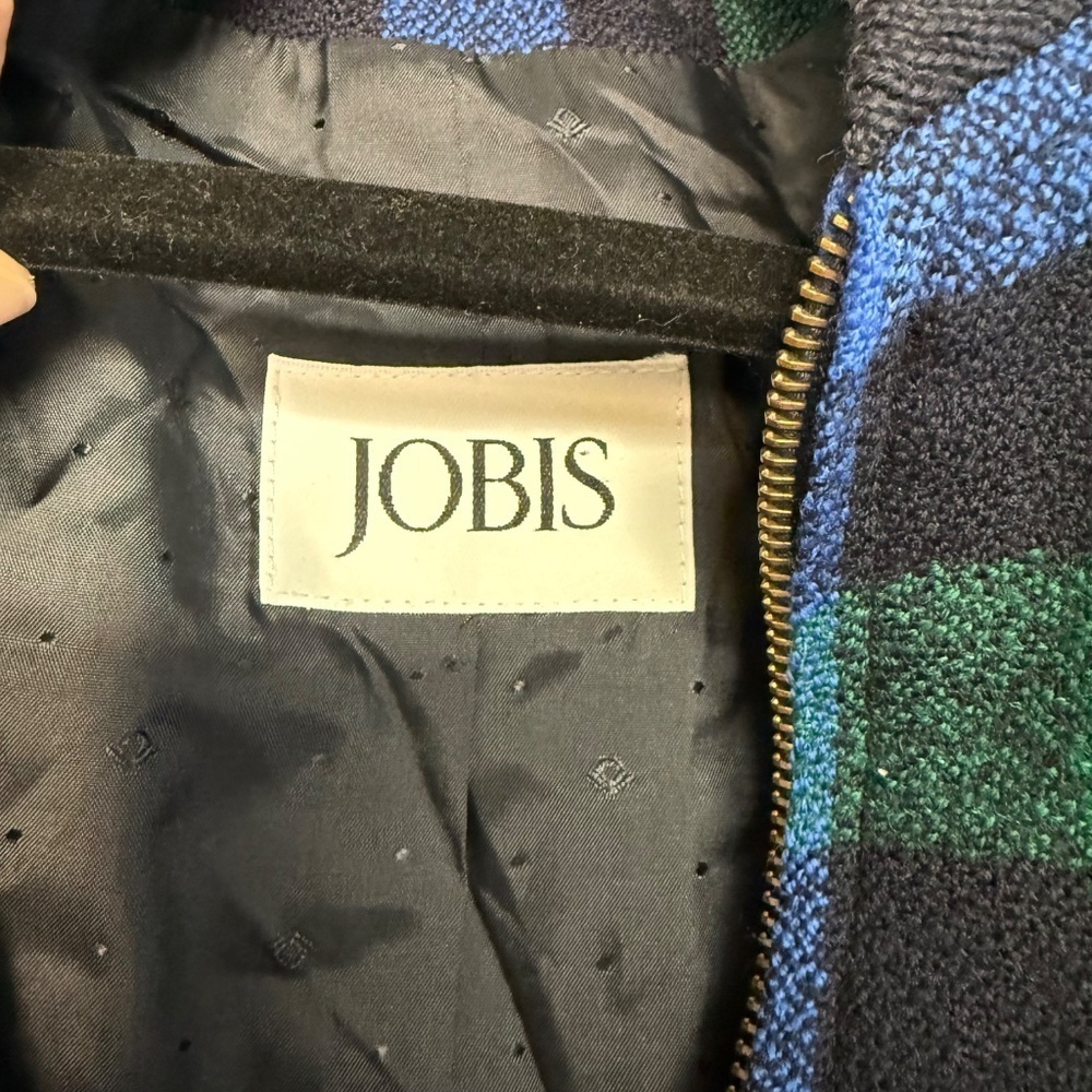 Vintage La Chic Jobis Plaid Bomber Jacket Blue Green Black Checkered Zip Up 36 - Picture 6 of 14